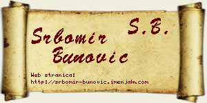 Srbomir Bunović vizit kartica